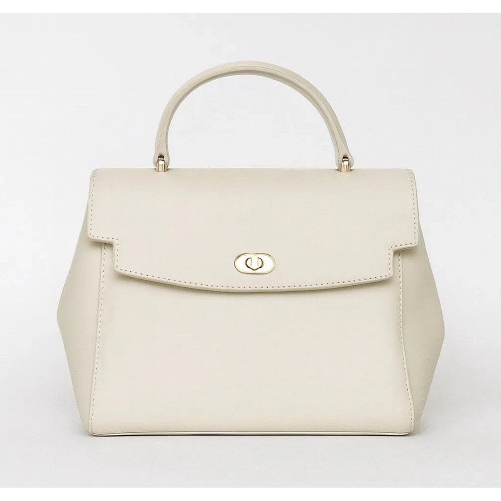 Cavalli Class Womens Tatiana Large Top Handle Bag White Asparagus Gold-tone New
